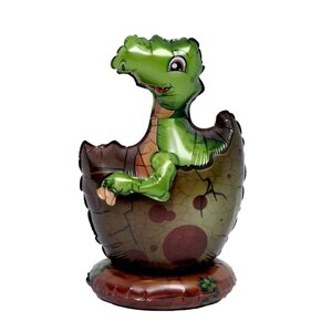 Шар-игрушка фольгированный 20"Динозавр в скорлупе», цвет зелёный, под воздух