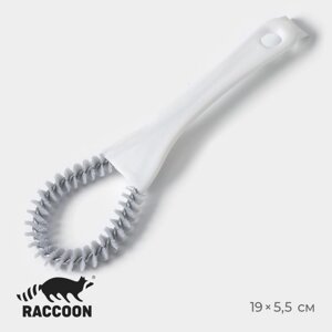 Щётка для чистки посуды и решёток-гриль Raccoon, круг, 195,5х2 см, цвет белый