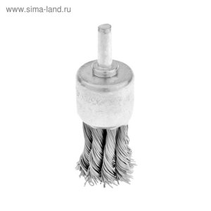 Щетка металлическая для дрели ТУНДРА, со шпилькой, крученая проволока, "чашка", 25 мм