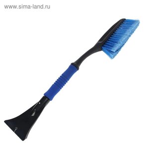 Щетка сметка TORSO, 63 см, со скребком, мягкая ручка, синий