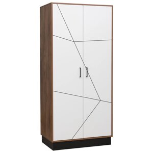 Шкаф 2-х дверный для одежды «Гамма» 54.03, 9545652075 мм, таксония / чёрный / ПВХ белый