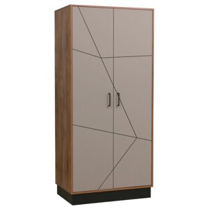 Шкаф 2-х дверный для одежды «Гамма» 54.03, 9545652075 мм, таксония / чёрный / ПВХ грей
