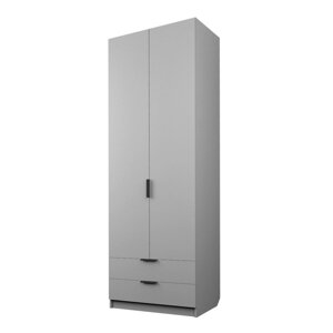 Шкаф 2-х дверный «Экон», 8005202300 мм, 2 ящика, штанга и полки, цвет серый шагрень