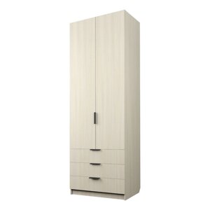 Шкаф 2-х дверный «Экон», 8005202300 мм, 3 ящика, штанга, цвет дуб молочный