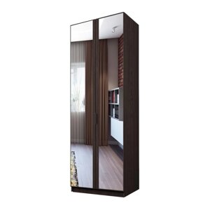 Шкаф 2-х дверный «Экон», 8005202300 мм, зеркало, штанга и полки, цвет венге