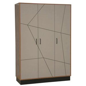 Шкаф 3-х дверный для одежды «Гамма» 54.12, 14145652075 мм, таксония / чёрный / ПВХ грей