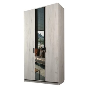 Шкаф 3-х дверный «Экон», 12005202300 мм, 1 зеркало, цвет дуб крафт белый