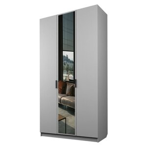 Шкаф 3-х дверный «Экон», 12005202300 мм, 1 зеркало, цвет серый шагрень