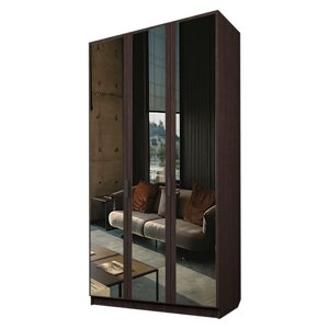 Шкаф 3-х дверный «Экон», 12005202300 мм, 3 зеркала, цвет венге