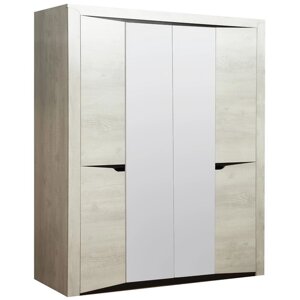 Шкаф 4-х дверный для одежды «Лючия» 33.01, 1970 580 2300 мм, бетон пайн белый / венге