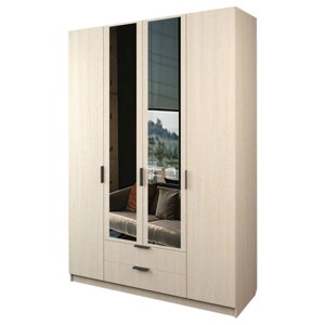 Шкаф 4-х дверный «Экон», 16005202300 мм, 2 ящика, 2 зеркала, цвет дуб сонома