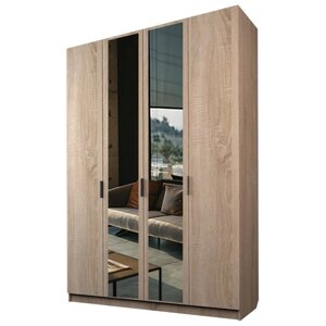 Шкаф 4-х дверный «Экон», 16005202300 мм, 2 зеркала, цвет дуб сонома