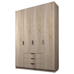 Шкаф 4-х дверный «Экон», 16005202300 мм, 3 ящика, цвет дуб сонома