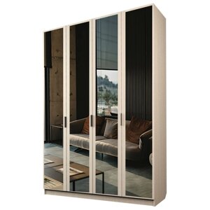 Шкаф 4-х дверный «Экон», 16005202300 мм, 4 зеркала, цвет дуб молочный