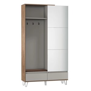Шкаф для одежды «Гавана» 58.18, 11823852110 мм, с зеркалом, цвет кейптаун / серый