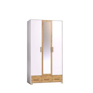 Шкаф для одежды и белья «Айрис 444», 1194 596 2285 мм, цвет белый / дуб золотистый