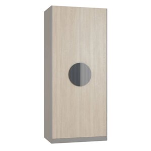 Шкаф для одежды «Тиволи», 2-х дверный, 932 592 2153 мм, дуб сонома / глиняный серый