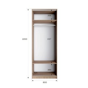 Шкаф «Локер», 8005302200 мм, рush to мove, правый, штанга, выдвижной модуль, цвет сонома