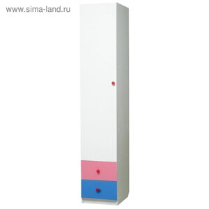 Шкаф с ящиками «Радуга», 4004902100 мм, цвет белый / розовый / синий