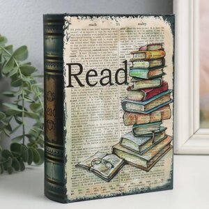 Шкатулка-книга дерево, кожзам "Книжный клуб" 4,5х13х18 см