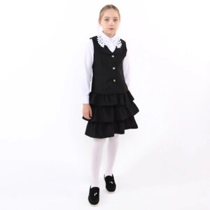 Школьный костюм для девочек, цвет чёрный, рост 146 см