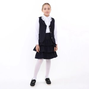 Школьный костюм для девочек, цвет тёмно-синий, рост 146 см