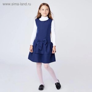 Школьный сарафан для девочки, рост 134-140 см, цвет синий