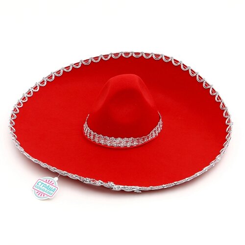 Шляпа «Мексиканка», красная, размер 56–58