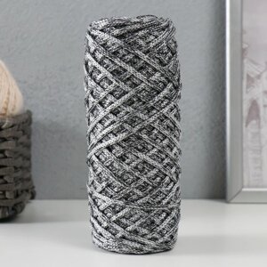 Шнур для вязания 35% хлопок,65% полипропилен 3 мм 85м/16010 гр (Черный/белый)