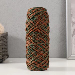 Шнур для вязания 35% хлопок,65% полипропилен 3 мм 85м/16010 гр ( Рябина/изумруд)