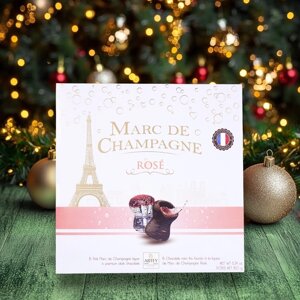 Шоколад фигурный новогодний MOMENTS CHAMPAGNE ROSE, с начинкой из ликёра Marc de Champagne Rosé10 г х 15 шт