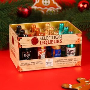 Шоколад фигурный новогодний SELECTION LIQUEURS, с алкогольной начинкой, ассорти, 13 1 г х 12 шт