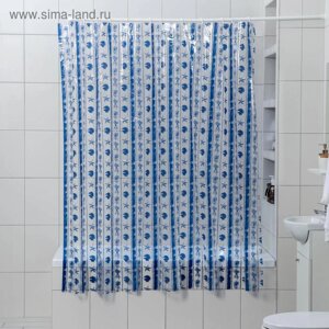 Штора для ванной Доляна «Морская синева», 180180 см, PVC