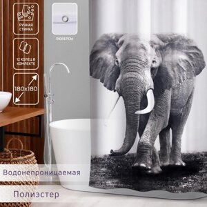 Штора для ванны Доляна «Слон», 180180 см