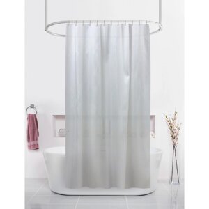 Штора для ванны с кольцами Joy Home «Жаккард звёзды», 180х200 см, белый