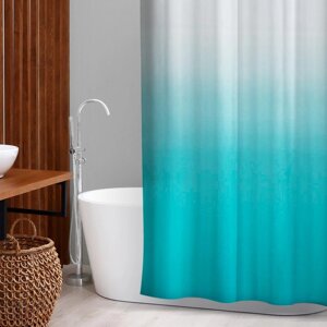 Штора для ванны SAVANNA «Градиент», 180180 см, EVA, цвет морская волна