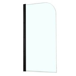 Шторка для ванны Azario MERRIT 800х1400 мм, прозрачное стекло 5 мм, цвет профиля черный