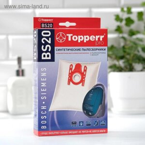 Синтетический пылесборник Тopperr BS 20 для пылесосов Bosch, Siemens, 4 шт. 1 фильтр