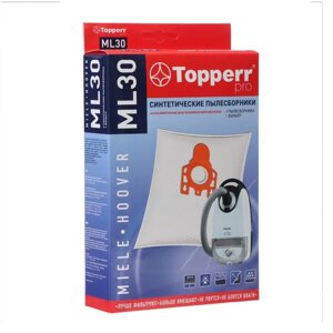 Синтетический пылесборник Topperr ML 30 для пылесосов Miele, Hoover, 4 шт. 1 фильтр