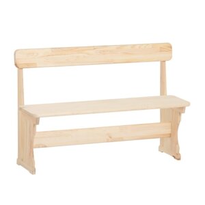Скамейка деревянная из хвои со спинкой, 130 х 31 см, для бани и дачи, нагрузка до 120 кг