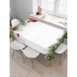 Скатерть на стол «Нарядные еловые лапы», прямоугольная, сатен, размер 120х145 см