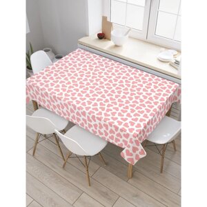 Скатерть на стол «Pink heart», прямоугольная, оксфорд, размер 120х145 см