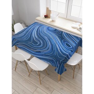 Скатерть на стол «Синие вихри», прямоугольная, сатен, размер 120х145 см