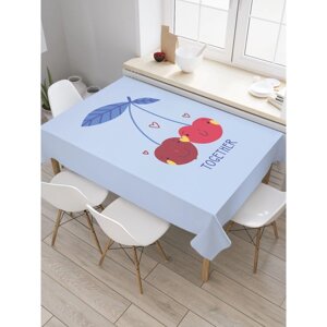 Скатерть на стол «Вишинки вместе», прямоугольная, сатен, размер 120х145 см