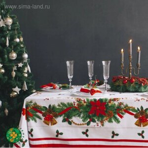 Скатерть новогодняя Этель "Рождественский бал" 150х220 см, хлопок 100%