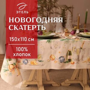 Скатерть новогодняя "Этель" Spruce mood 150х110см +3см с ВГМО, 100%хл, саржа 190гр/м2