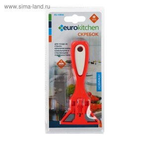 Скребок для стеклокерамических плит Euro Kitchen цвет красный/белый, 1 шт (3 лезвия)
