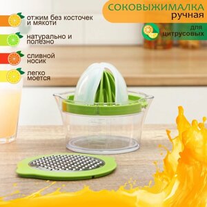 Соковыжималка Доляна Freshbo, с контейнером и насадкой, цвет зелёный