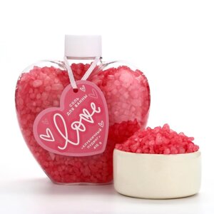Соль для ванны Love, 415 г, аромат клубничного пудинга, ЧИСТОЕ СЧАСТЬЕ