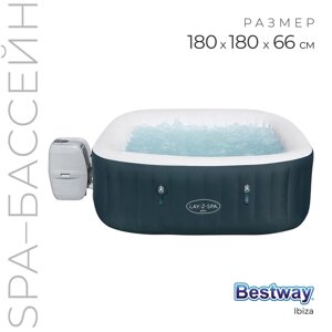 SPA-бассейн Bestway Ibiza AirJet, 18018066 см, фильтр-насос, тент, дозатор для химии, аэромассаж, 60015